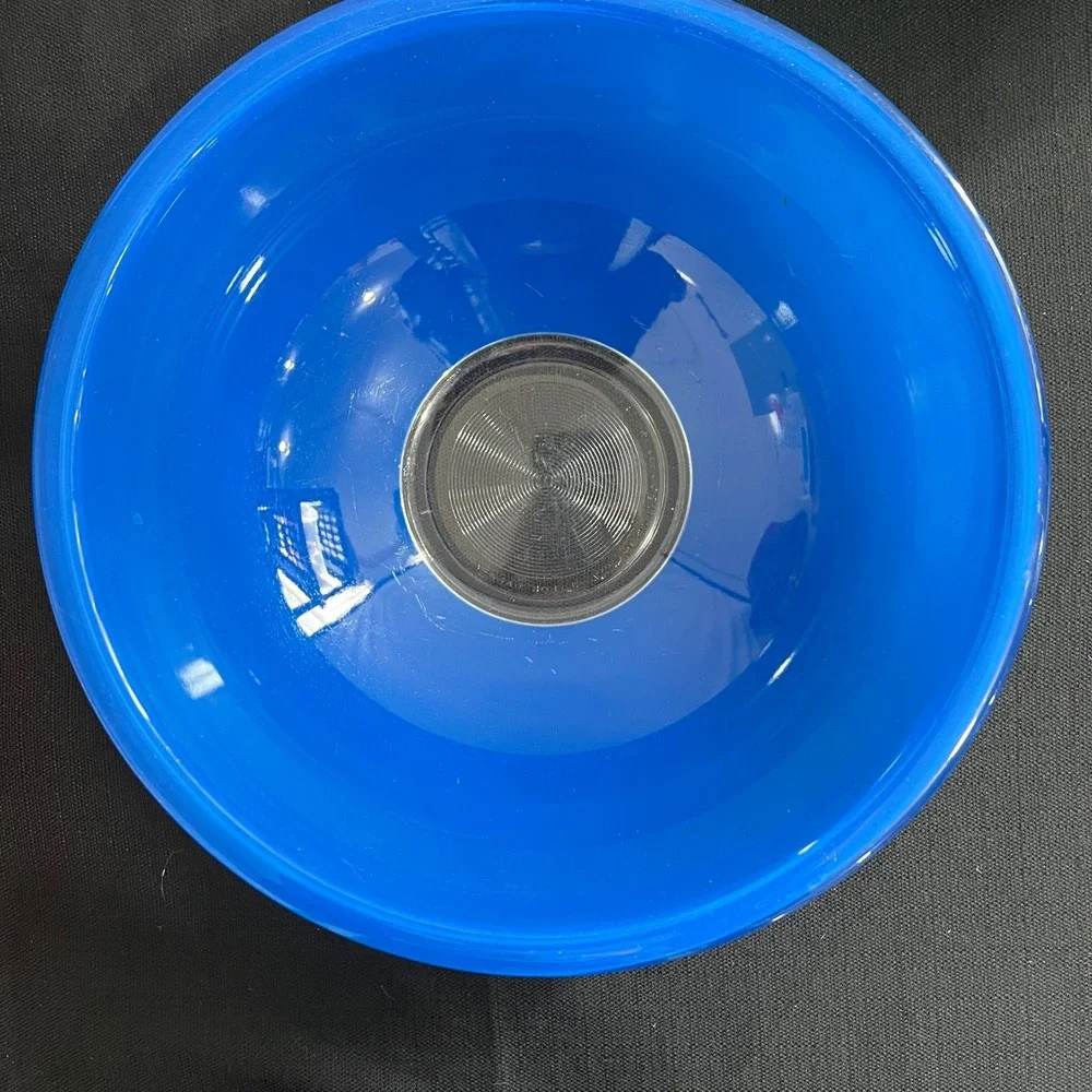 Vintage Pyrex Primary Colors Nesting Mixing Bowl Set 3 Blue Green Peach 400